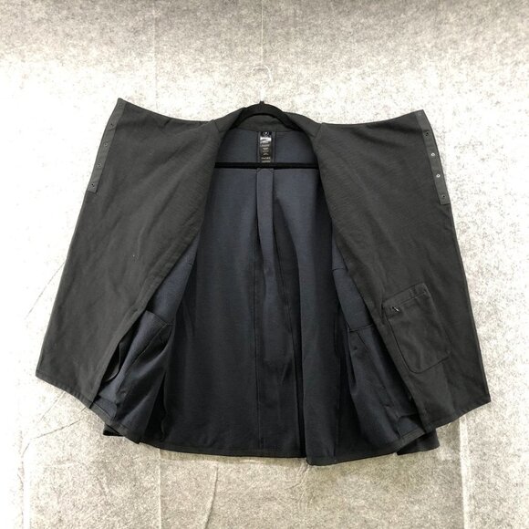 Deharo Labs Technical Moto Zip Sweatshirt Jacket Black Womens Size L Snap Button - Picture 12 of 13